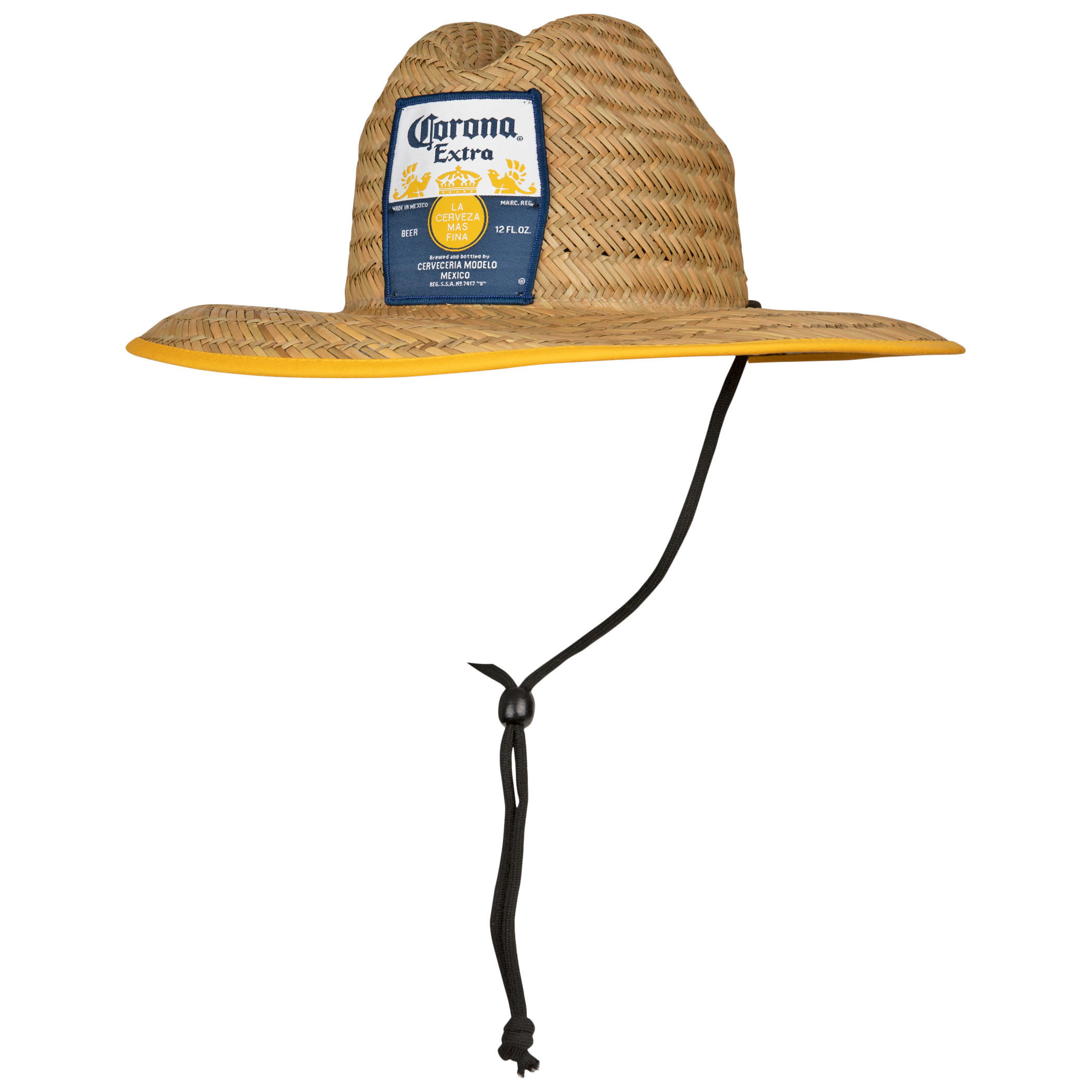 Corona Extra Straw Lifeguard Hat With Repeating Label Under Brim